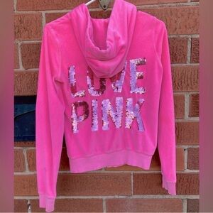 Y2K PINK Victoria's Secret Women's Hoodie - Vibrant Pink